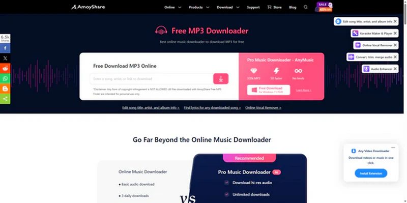 AmoyShare youtube to mp3 converter