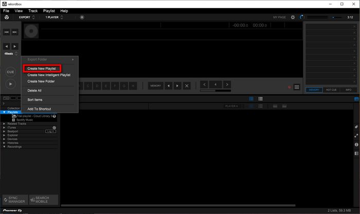 creat rekordbox playlist