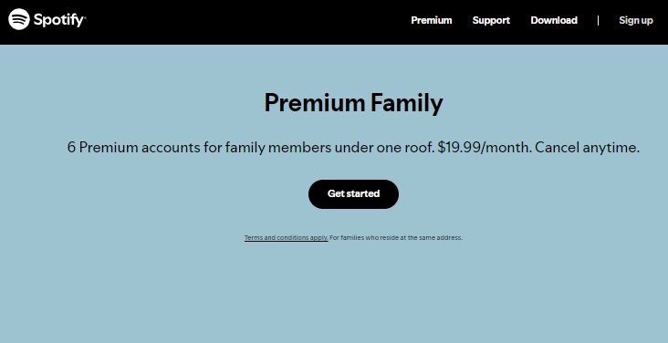 Spotify family plan