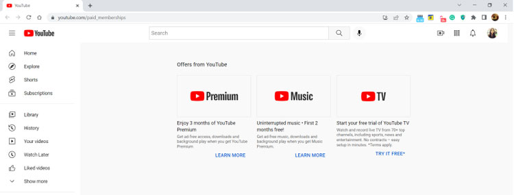 youtube paid membership desktop