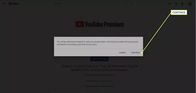 youtube premium student apply