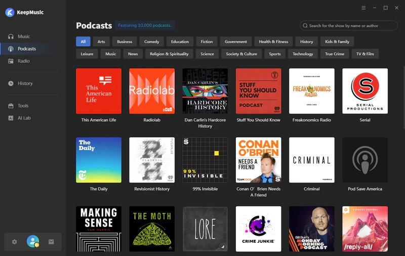KeepMusic podcast downloader