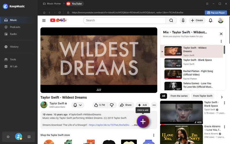 add youtube music