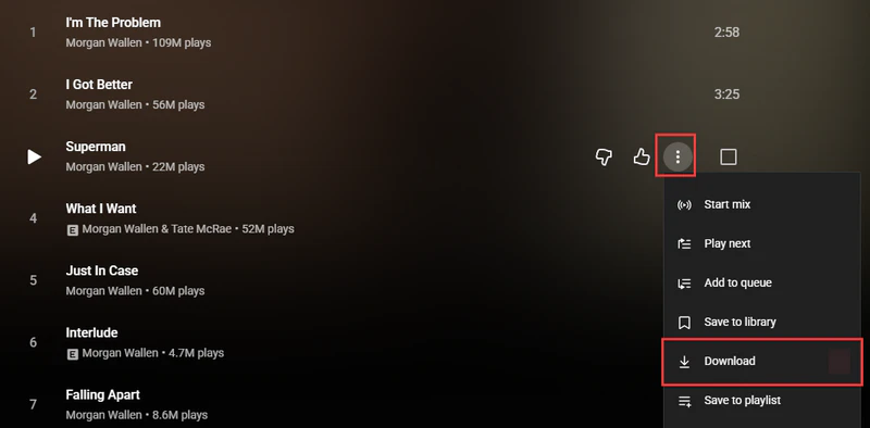 Download YouTube Music Offline on desktop