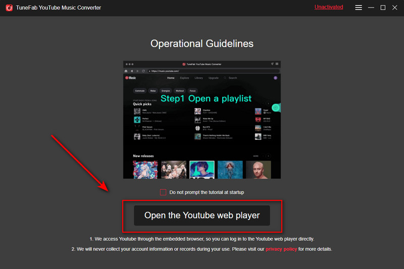 open youtube web player