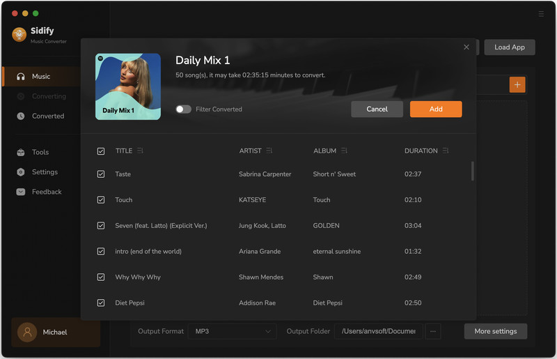 add spotify music