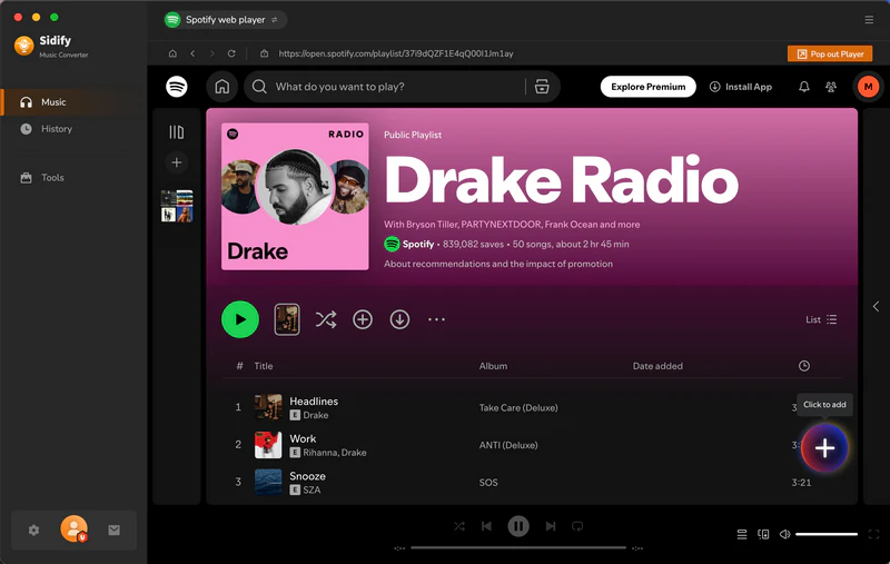 add spotify music