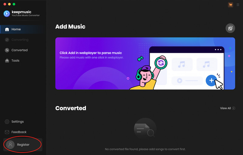 Register KeepMusic YouTube Music Converter Mac