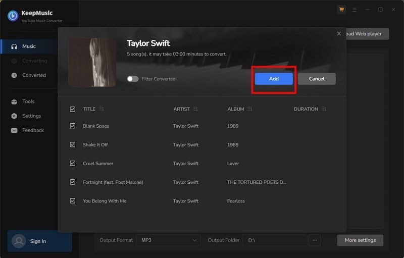 converting youtube music