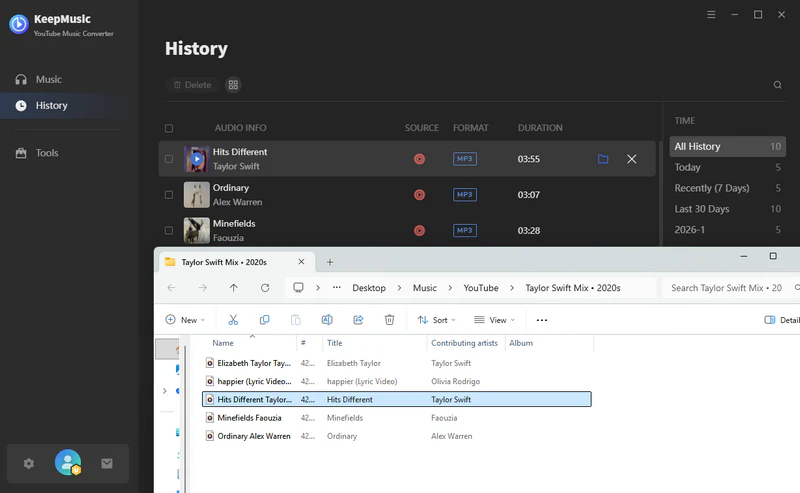 Check conversion history